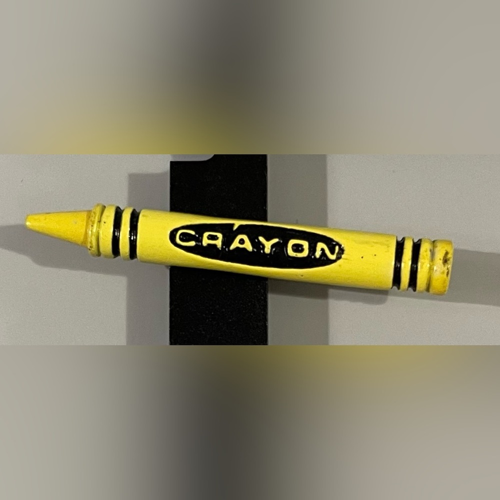 Yellow Crayon Brooch/Pin.